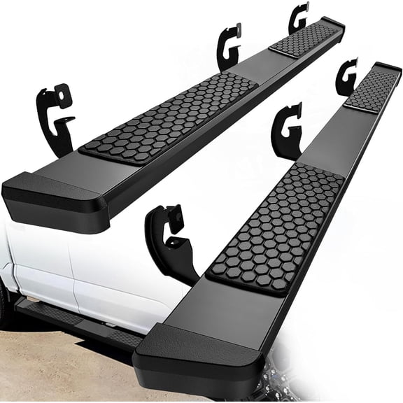 For 2009-2014 Ford F-150 SuperCrew Cab Running Boards ABS & Steel Side Nerf Bars