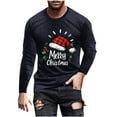 thumbnail image 3 of Visit the JURANMO Store Comfy T Shirts for Men Big and Tall Long Sleeve Casual Fall Tees Snowflake Print Crew Neck Tee Tops Christmas Clothes Navy XL, 3 of 6