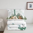 thumbnail image 5 of meiyoeat Alphabet Print L King Size Comforter Sets For Boys,Country Camping Comforters King Size,Polkadot Reversible,3Pcs,1 Comforter And 2 Pillowcases, 5 of 7