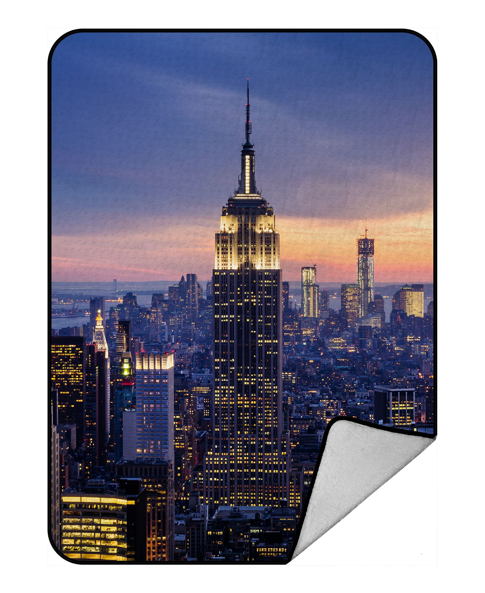 ZKGK New York City Skyline Blanket Crystal Velvet Front ...