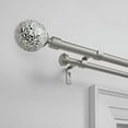 thumbnail image 3 of Exclusive Home White Mosaic Double Curtain Rod and Finial Set, Matte Silver, 66"-120", 3 of 5