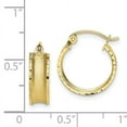 thumbnail image 3 of 10K Satin Diamond Cut Hoop Earrings 10TC363, 3 of 3