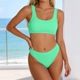 thumbnail image 2 of Rugged Ribbed Two Piece Bikini Set Featuring Wide Strap Top and Mid Waist Swimwear For All Seasons Beachwear, 2 of 5