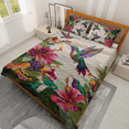 thumbnail image 3 of Lotusprinthandmade Colorful Hummingbird Quilt Bedding Set (White Binding) 5 Sizes (Made in Vietnam) (90x100), Vibrant Hummingbird Design Quilt Bedding, 3 of 5