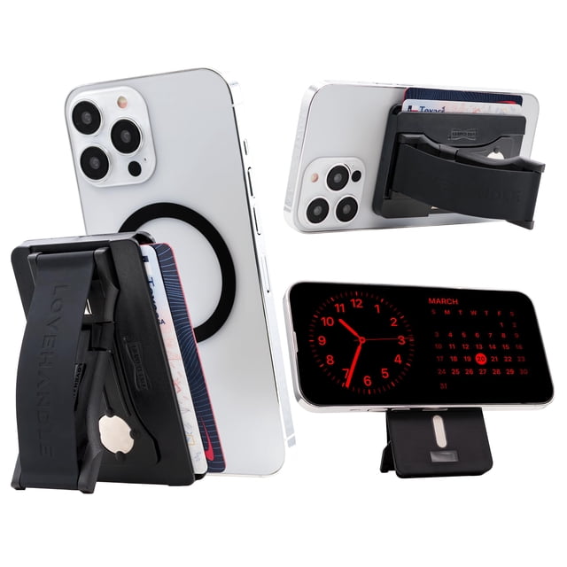 Cartera para teléfono LOVEHANDLE con soporte y anillo adaptador MagSafe