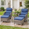 thumbnail image 2 of Jentlehouse Outdoor Patio Furniture Set,Outdoor Swivel Rocker Chair with Ottomans & Side Table,Rattan Conversation Set for Balcony Garden Porch, 2 of 12