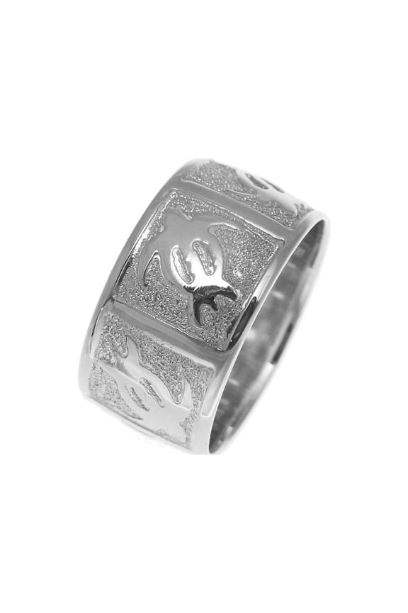 14k solid white gold 10mm custom made Hawaiian honu turtle personalized ring size 3