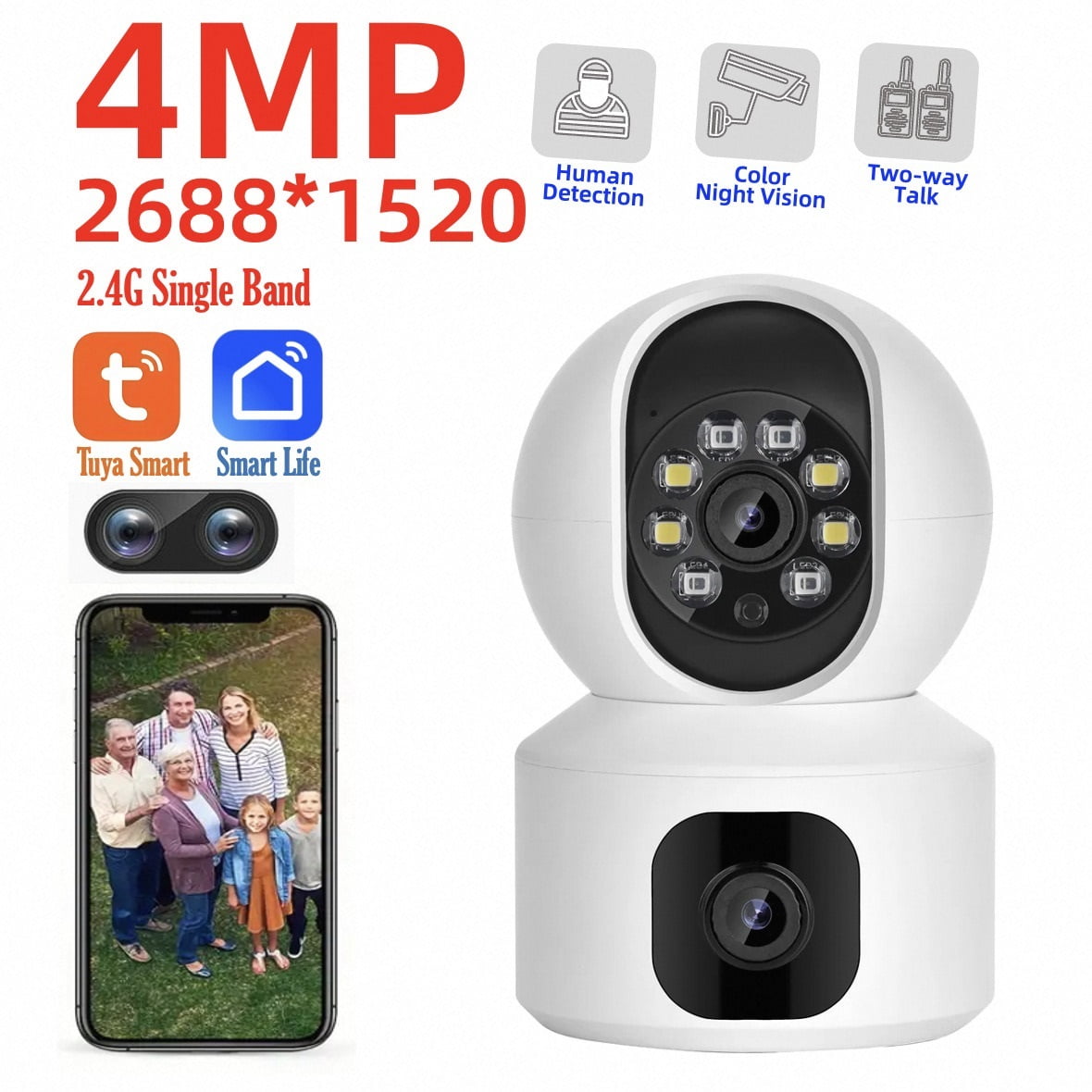 CUDTAPI Outdoor Security Camera – 4K 8MP Smart PTZ With Color Night Vision & AI Tracking – Wireless, 5X Zoom, Easy Setup For Home Surveillance