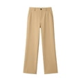thumbnail image 4 of DJDLJWCJ Teen Girls School Uniform Pants Elastic Waist Flat Front Pull-On Dress Pants with Pocket Solid Color Stretch Straight Pants Khaki Size 7, 4 of 8
