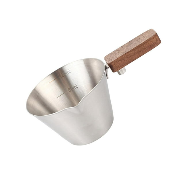 simhoa Tasse à Espresso avec Poignée Tasse Verseuse d'Espresso Portable avec Outil de Mesure argent