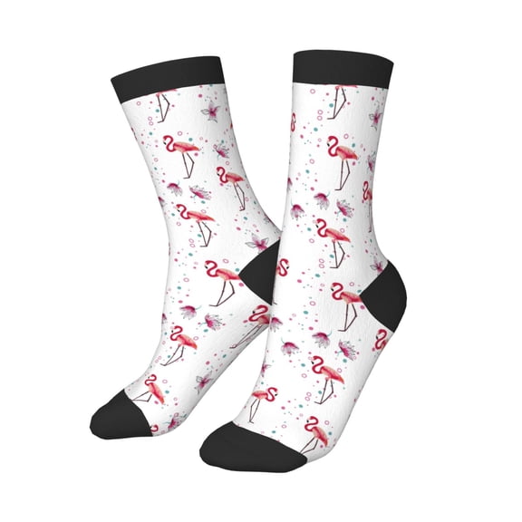 Kids Girls Boys Socks - pink flamingo C Comfort Breathable Crew Socks for Boys Girls Kids, Soft Athletic Running Socks for Boys Socks 6-10 Years Old