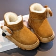 thumbnail image 5 of YMNXA Big Boys Girls Booties Non Slip Solid Color Cartoon Detail Soft Sole Plush Warm Comfortable Shoes For Daily Wear Yellow 6.5-7 Years, 5 of 9