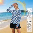 thumbnail image 5 of FORMRS Womens Long Sleeve Shirts UPF 50+ Sun Protection Quick Dry Fishing Hiking Tops, Size S-2XL, Blue and Gray Plaid Pattern, 5 of 8