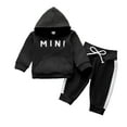 thumbnail image 4 of Unisex Kids 2-Piece Cotton Sweatsuit Set, Black Hoodie and Jogger Set for Boys Girls 2-13 Years,Size 12 T, 4 of 9