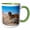 Green/White, variant on 3drose, Leonberger in Desert, Pr, 11oz Two-tone Yellow Mug