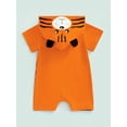 thumbnail image 4 of Franhais Baby Summer Short Sleeve Romper, Little Tiger Printed Hooded Jumpsuit, Loose Bottom Snap One-Piece Bodysuit, 4 of 8