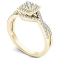 thumbnail image 2 of 3/8 Carat T.W. Diamond Criss-Cross Shank Halo Cluster 10kt Yellow Gold Engagement Ring, 2 of 4