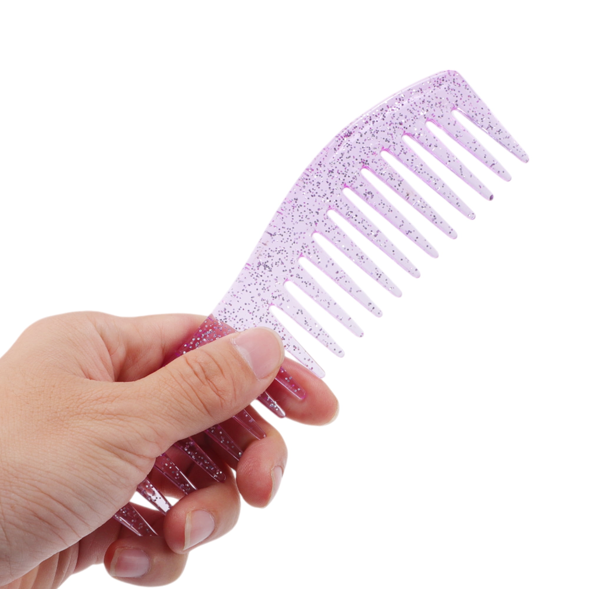 Unique Bargains 1 Pc Women Durable S Shaped Wide Tooth Straightening Comb Purple