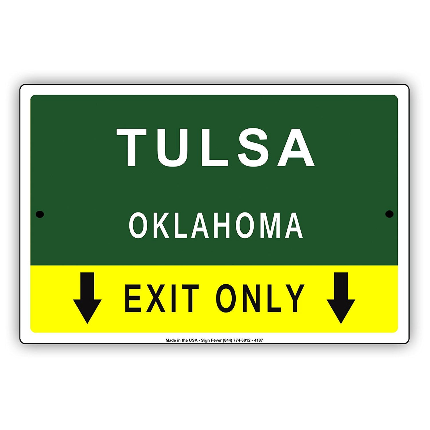 Tulsa Oklahoma Exit Only With Pointer Arrow Direction Way Road Signs