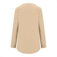 thumbnail image 5 of Ahdbta Long Sleeve Shirts for Women Solid Color Thin Loose Fitted Base Tshirts Trendy Side Split Curved Hem Crewneck Tops, 5 of 5