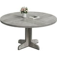 thumbnail image 1 of 47 Inch Round Dining Table for 4,Farmhouse Kitchen Dining Room Circle Dinner Table,Kitchen Dining Room Furniture (Table Only),Gray, 1 of 6