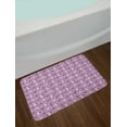 thumbnail image 2 of Spaceship Bath Mat, Pattern Image of Flying Rockets Stars and Clouds Outer Space Theme, Plush Bathroom Decor Mat with Non Slip Backing, 29.5" X 17.5", Pale Purple White, by Ambesonne, 2 of 2