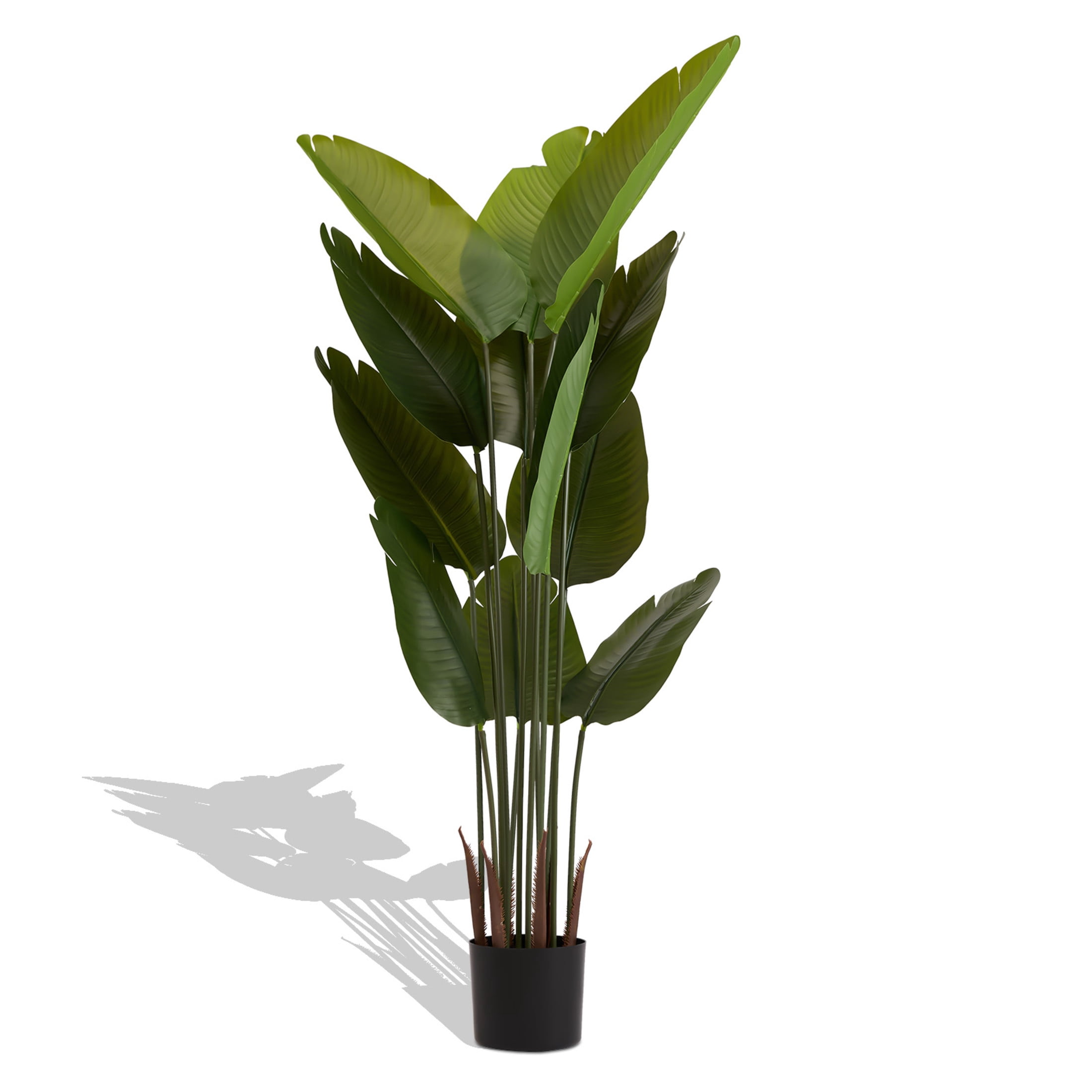 Noble House 5.2 FT Artificial Bird of Paradise Plant, Tall Faux Tropical Palm Tree for Indoor/Outdoor, Green, Set of 2