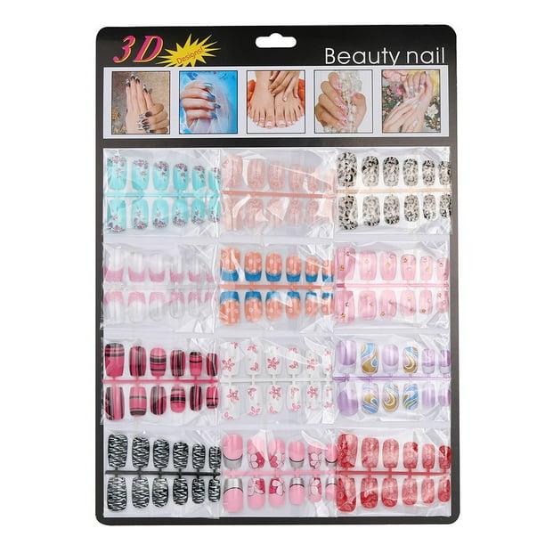 144pcs Mixed Set False Nail Tips Artificial Fake Nails Art Acrylic Manicure Gel Beauty Products Walmart Com Walmart Com