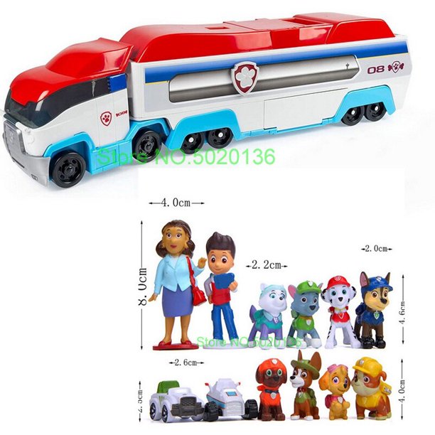 Pawed Mission Cruiser Truck Rescue Vehicle Patroller Bus Car Patrolling Track Set Toy qym unisex