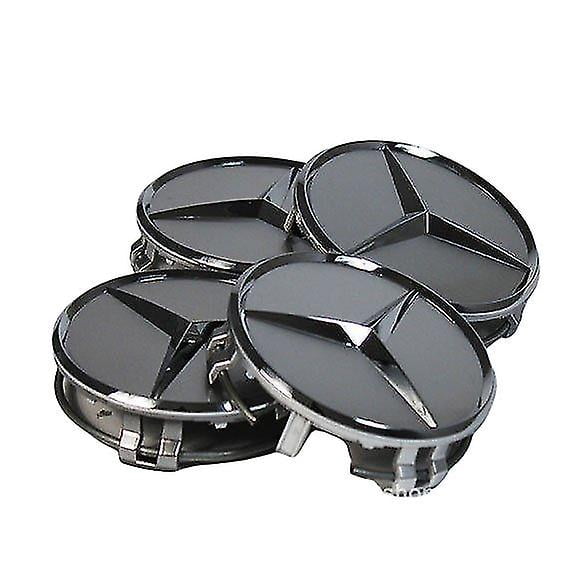 Set Of 4 Grey Mercedes Benz Amg Alloy Badges Wheel Center Caps 75mm ...