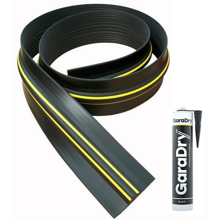 

¾” High Garage Door Threshold Seal Kit 12 3 Length | Flexible PVC | Complete Kit Includes 2 Adhesives | GaraDry