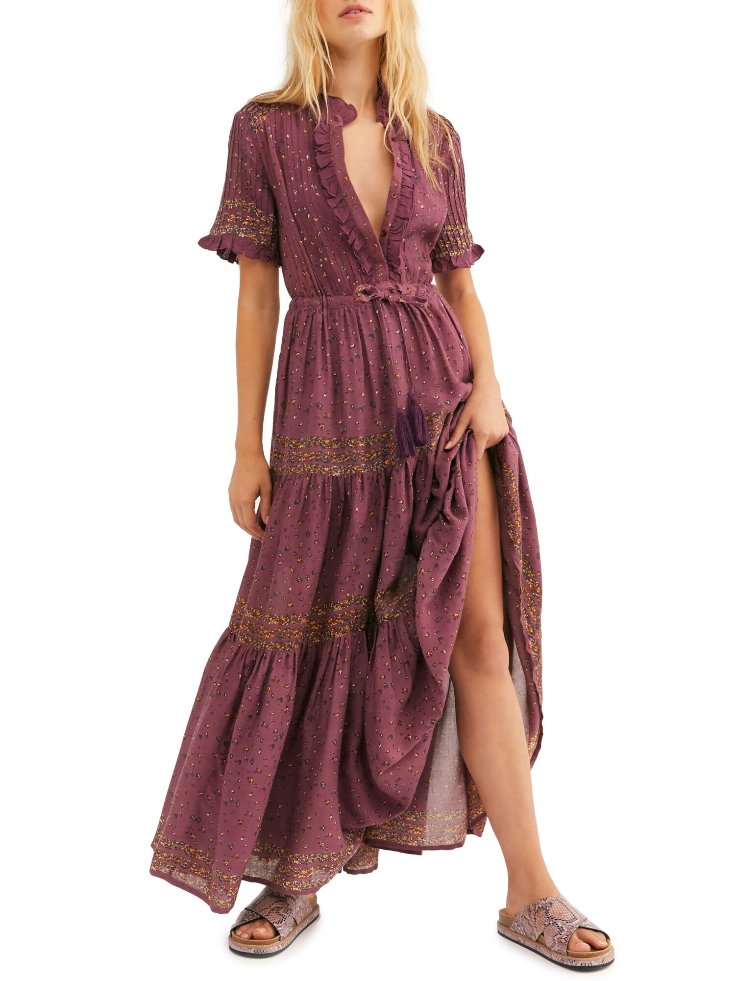 free people maroon dress