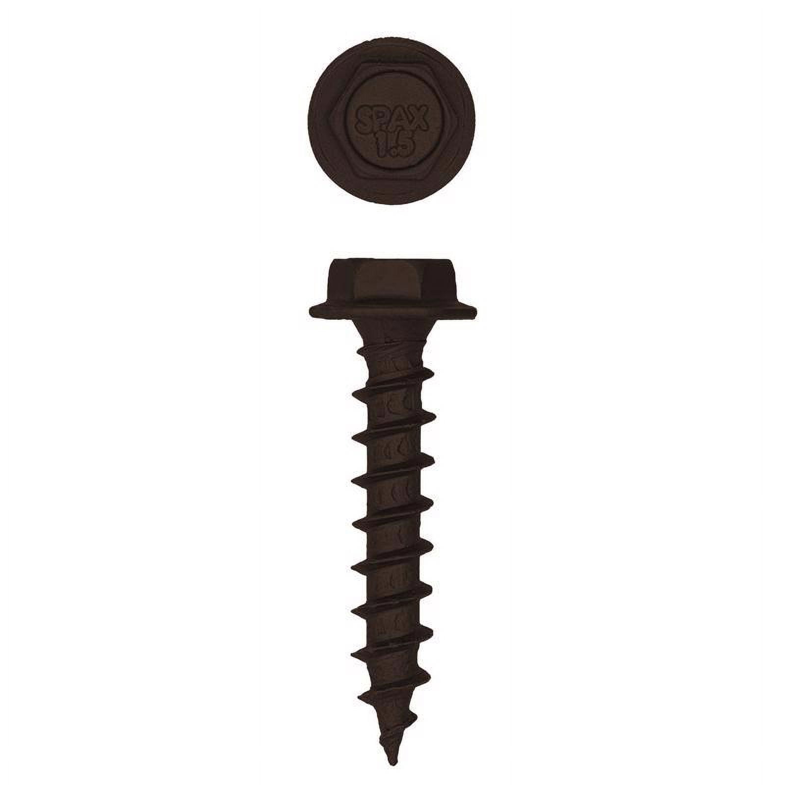 Spax 5041874 Power Lags 0.25 x 1.5 in. Washer High Corrosion Resistant Carbon Steel Lag Screw, Black - Pack of 12