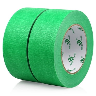 BOMEI PACK Green Painters Tape 2 inch Wide, Medium Adhesive Green Masking Tape 2 inch x 55 Yards (110 Total Yards) 2 Rolls, Residue-Free Wall Trim Tape for Painting, DIY Crafting, Decoration