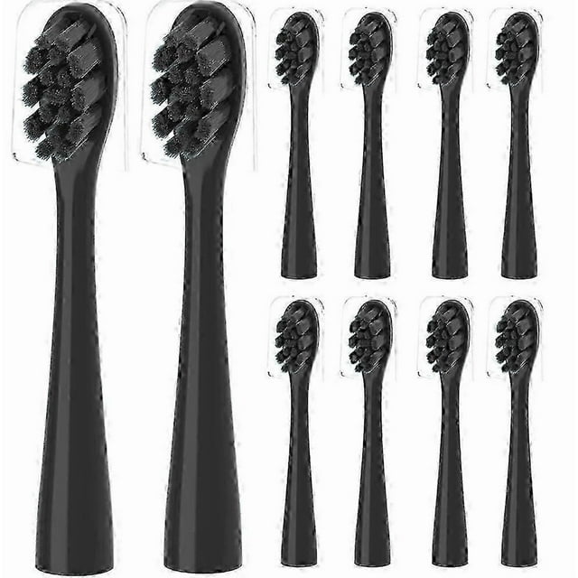 10 Pack Compatible with Wondersmile Electric Toothbrush Replacement Brush Heads, Black