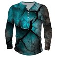 thumbnail image 4 of Raeneomay Long Sleeve Shirts for Men Printing Button Casual Long Sleeve Round-Neck Blouses Shirts, 4 of 4