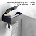 thumbnail image 5 of Toilet Paper Holder under $5! kkbbma Wall Mounted Toilet Paper Holder with Shelf, Bathroom Tissue Dispenser with Wipes Storage, Adhesive or Screw Mount Bath Organizer, 5 of 9