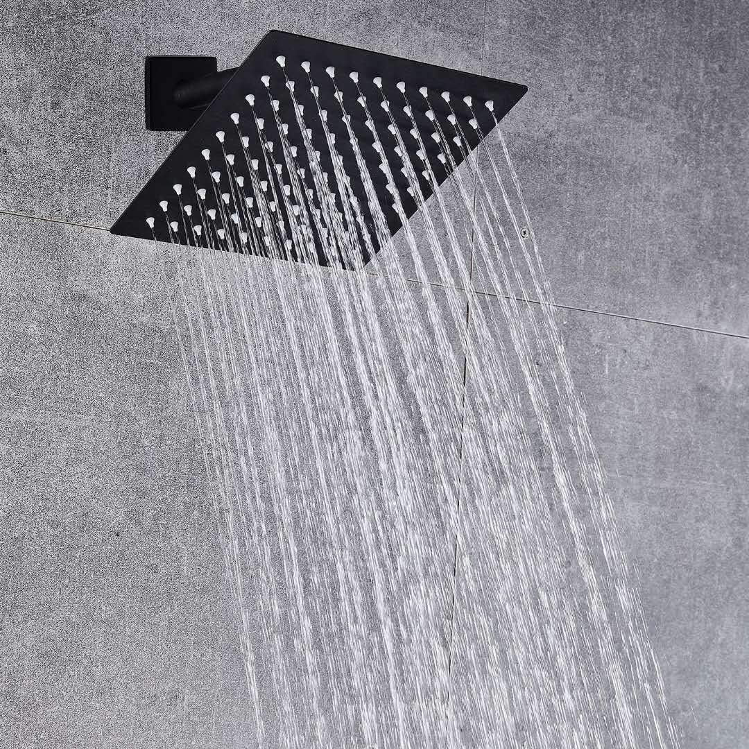 Rain Shower Head  High Made Of 304 Stainless Steel Relaxed Experience Even At Low Water Flow And (6" Black)