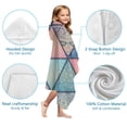 thumbnail image 7 of Pink and Blue Triangular Floral Boho Pattern Hooded Bath Towel，60"x35" for Ages 3 To 12 Kids, Quick Dry Lightweight Soft Microfiber Hood Beach Towel Cover Up for Kids, 7 of 7