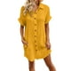 thumbnail image 1 of Vestido con cuello en V y botones para mujer - con bolsillos, informal/trabajo/fiesta, poliéster, verano/otoño, S-XXXL, 1 of 8