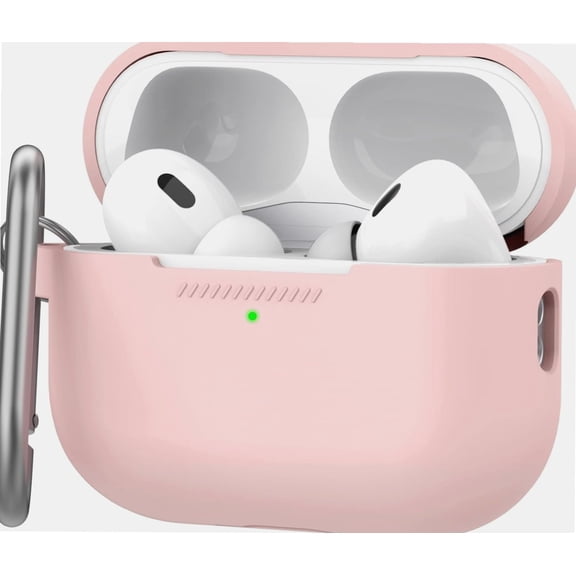 AhaStyle AirPods Pro 2 Case Cover 2022 Silicone Protective AirPods Pro 2nd Generation Case [Front LED Visible] [Added Metal Carabiner] Compatible with Apple AirPods Pro 2nd Generation 2022 (Pink)