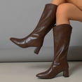 thumbnail image 4 of hzomhy Womens Mid Calf Boots Pointed Toe Rear Zipper for Casual Daily Shopping and Fall Winter Wear, 4 of 9