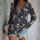 thumbnail image 2 of Camisetas con cuello en V para mujer Camisetas con estampado de Halloween Camiseta de manga corta Blusa Tops Fridja  bvmnju3409, 2 of 4