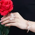 thumbnail image 6 of Chic Cubic Zircon Crystal Ladies Big Butterfly Open Bracelet Bangle and Ring Set, 6 of 9
