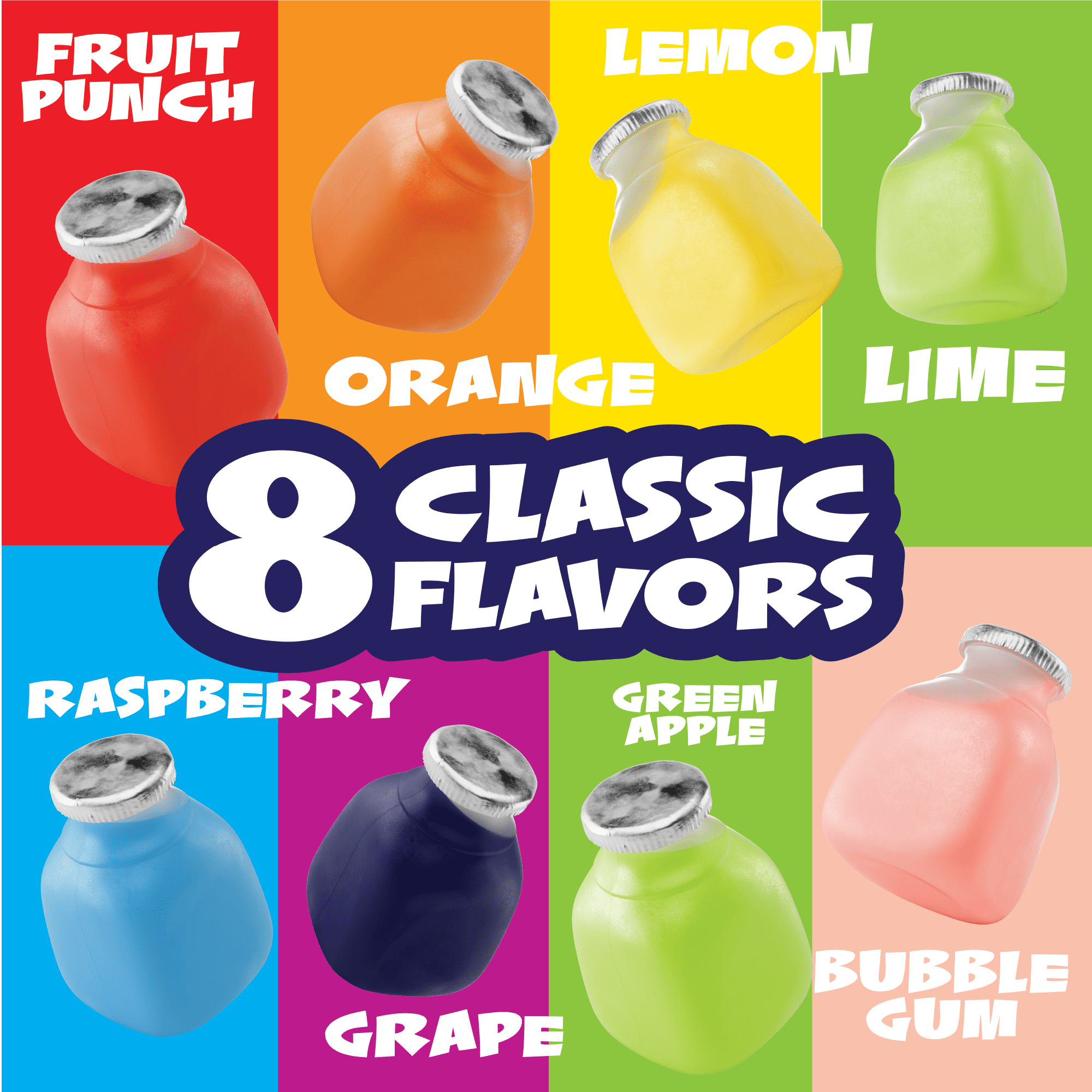 FunPops Kids Ready to Drink Variety Pack, Less than 1 g Sugar, 16 Count, 6 fl oz
