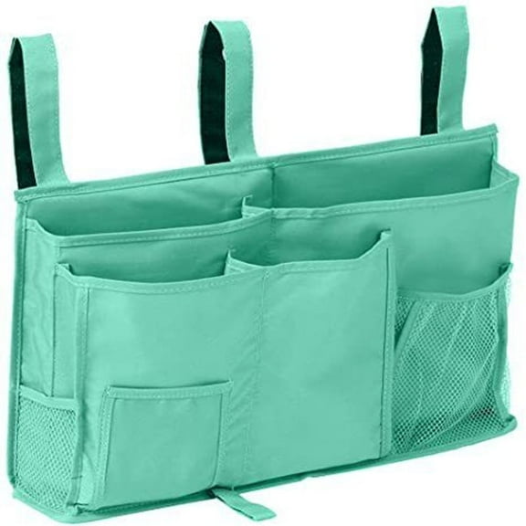 Gogcaro Bunk Bed Organizer, Bedside Caddy Hanging Bed Organizer Storage Bag 8 Pockets, for College Dorm Rooms Bed, Hospital Bed, Baby Bed Rails, 600D Oxford Cloth ( Green)