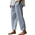 thumbnail image 2 of Xunlbb Wide Leg Pants Women Casual, Womens Summer Fashion Print Casual Elastic Waist Long Wide Leg Pants ,Light Blue XL, 2 of 5
