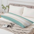 thumbnail image 4 of Turquoise Beige Stripe Body Pillow Cover, Pillowcase Protectors with Zipper, Breathable Decorative Throw Pillow Case Cover, Modern Art Horizontal Striped Pillow Shams for Couch Sofa 20x54Inch, 4 of 8