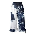 thumbnail image 4 of Snoarin Summer Plus Size Capris for Women Casual Pants With Eastic Waist, Solid Color Splashed Ink Print, Tie Dyed Ink, Seven Point Loose Wide Leg Pants Trousers for Women on Clearance, 4 of 4