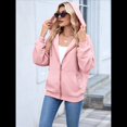 thumbnail image 4 of Sudadera con Capucha y Cremallera para Mujer, de Larga, para Otoño, con Capucha Extragrande, Chaquetas Informales de Moda Rosa L, 4 of 9